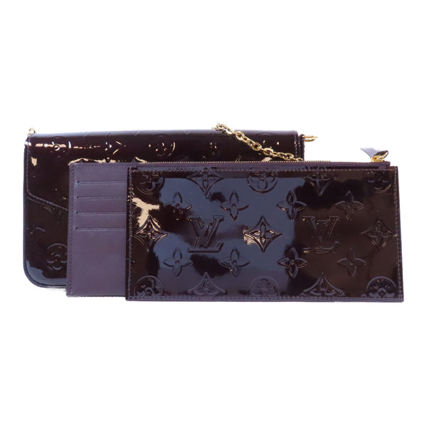 LOUIS VUITTON LV GHW Pochette Felicie Shoulder Bag M61267 Patent Leather Purple