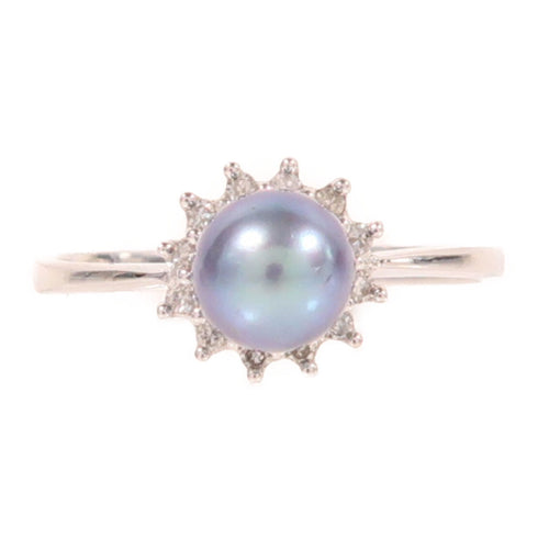 Jewelry Pearl Ring 2.3g 18K White Gold US#7.25