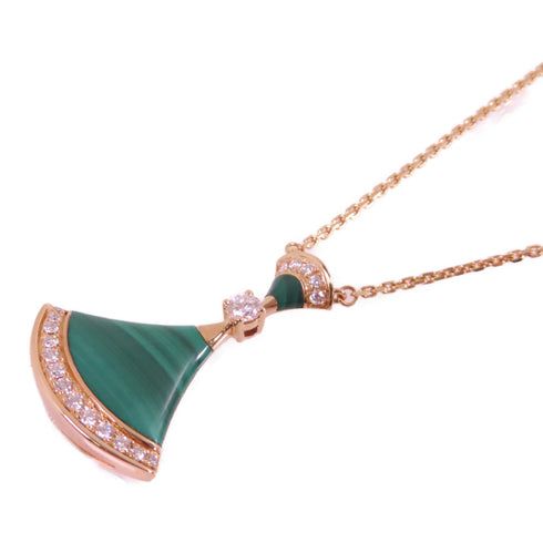 BVLGARI Divas's Dream Necklace PZMW44 18K Rose Gold Diamond Malachite