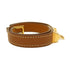 HERMES GHW Rivale Double Tour Bracelet Veau Swift Leather Stamp U Gold Brown