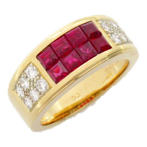 CARTIER Diabolo Ruby Diamond Ring 18K Yellow Gold US#6.25/JP#12.5/Cartier#53