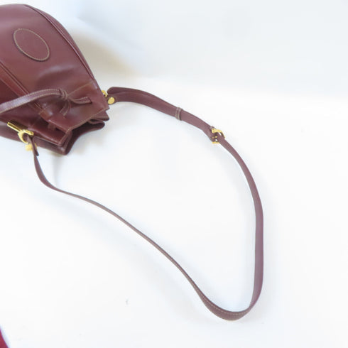 CARTIER GHW Bucket Bag Shoulder Crossbody Bag CL347029 Calfskin Leather Red