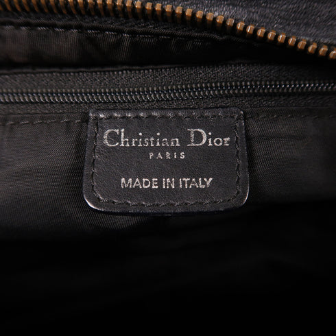 Christian Dior CD Shoulder Bag Canvas/Calfskin Leather Black
