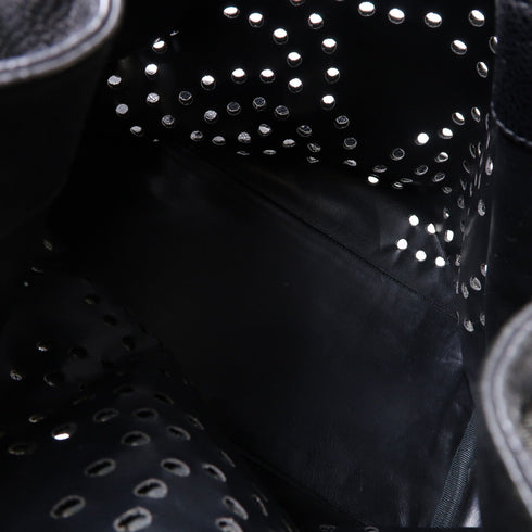 CHANEL CC GHW Perforated Timeless Bucket Shoulder Bag Calfskin Leather Black