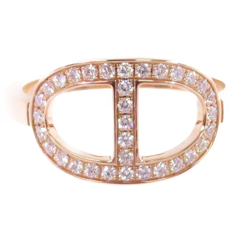 HERMES Chaine D Ancre Contour Diamond Ring #53 US#6.25 18K Rose Gold