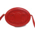 CELINE GHW Crossbody Oval Triomphe Shoulder Bag Calfskin Leather W-BB-4211Red