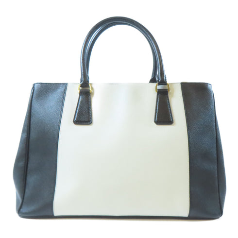 PRADA GHW Galleria 2 Way Bag B2274C Saffiano Leather Black/White