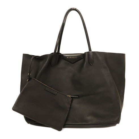 GIVENCHY GHW Tote Bag Handbag Calfskin Leather Black