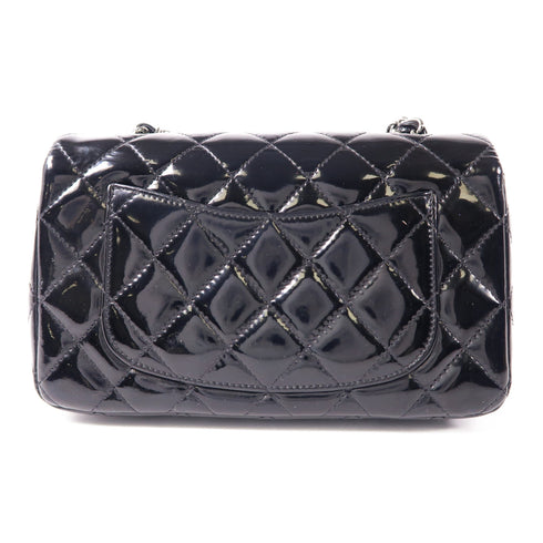 CHANEL CC SHW Mini Classic 20 Chain Shoulder Bag Patent Leather Black