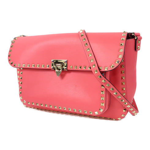 Valentino GHW Shoulder Bag Calfskin Leather Pink