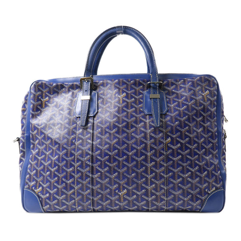 GOYARD SHW Ambassade MM Handbag Coated Canvas/Leather Blue