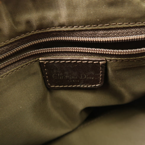 Christian Dior CD SHW Trotter Romantique Hand Bag PVC Coated Canvas Brown