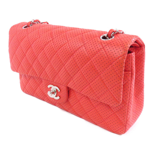 CHANEL Quilted CC SHW Chain Shoulder Bag Calfskin Leather Red v2