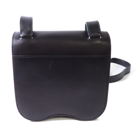 HERMES PHW Mini Della Cavalleria Bag Shoulder Bag Evercolor Leather Black