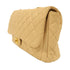 CHANEL Quilted CC GHW Chain Shoulder Bag Calfskin Leather Beige