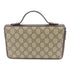 GUCCI GG SHW Travel Wallet Bag Case Handbag Coated Canvas Leather Brown