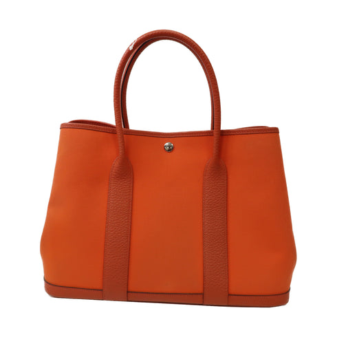 HERMES PHW Garden Party 42cm Tote Bag Handbag Toilet H Canvas Orange