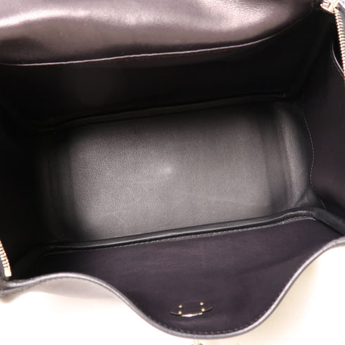HERMES PHW Lindy 26 2 Way Shoulder Bag Handbag Volupto Leather Black
