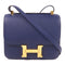HERMES GHW Constance 24 Shoulder Bag Epsom Leather Blue