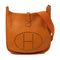 HERMES PHW Evelyne GM Shoulder Bag Taurillon Clemence Stamp Q I9 Apricot Orange