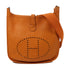 HERMES PHW Evelyne GM Shoulder Bag Taurillon Clemence Stamp Q I9 Apricot Orange