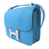 HERMES PHW Constance 24 Shoulder Bag Veau Epsom Leather Celeste Blue