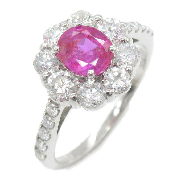 FINE JEWELRY 0.925ct Pink Sapphire 0.95ct Diamond Ring PT950 Platinum US#5.75