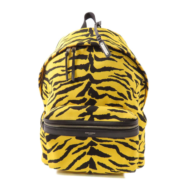 SAINT LAURENT SHW Backpack 534967 Canvas Black/Yellow