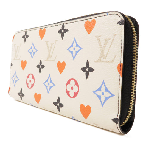 LOUIS VUITTON LV GHW Zippy Wallet Long Wallet M57491 Monogram Game On White