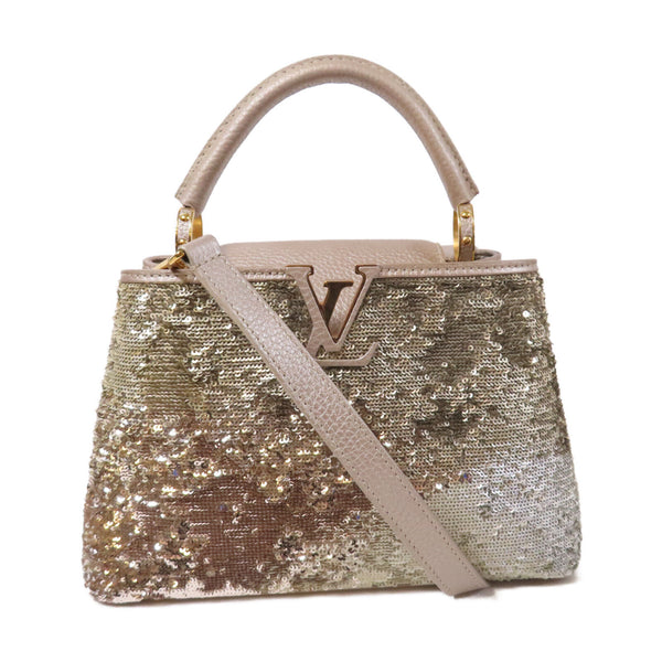 LOUIS VUITTON LV GHW Caucines 2 Way Shoulder Bag M50678 Sequin Champagne Gold