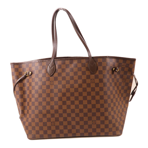 LOUIS VUITTON LV GHW Neverfull GM Shoulder Tote Bag N51106 Damier Ebene Brown