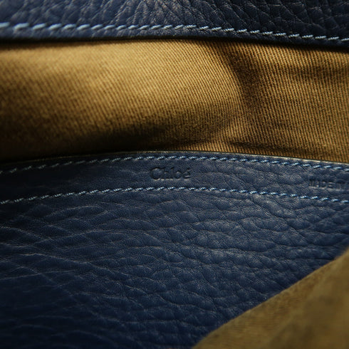 Chloe GHW Shoulder Bag Calfskin Leather Blue