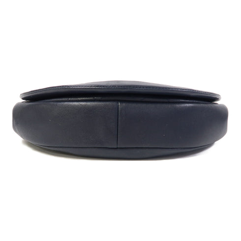 CHANEL CC GHW 2 Way Shoulder Bag Calfskin Leather Blue