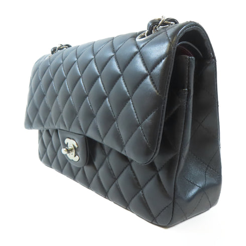 CHANEL Quilted CC SHW Classic Shoulder Handbag A01112 Lambskin Leather Black
