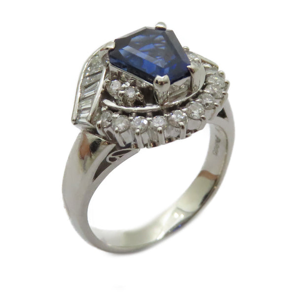 FINE JEWELRY 1.98ct Sapphire 0.81ct Diamond Ring US#4.5 PT900 Platinum