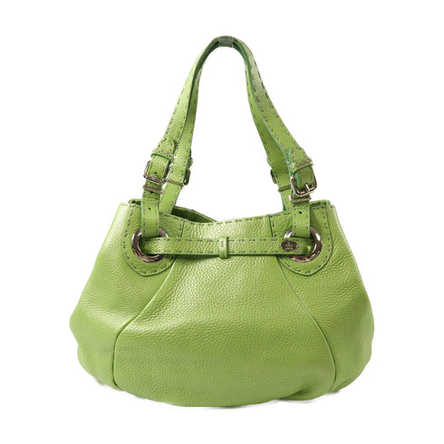 FENDI SHW Shoulder Bag 8BR595 Calfskin Leather Green