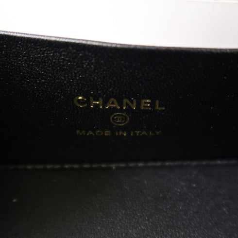 CHANEL Quilted CC GHW Chain Shoulder Bag Lambskin Leather Black