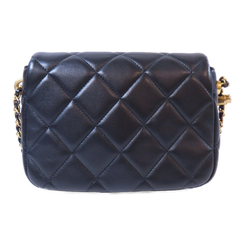 CHANEL Quilted CC GHW Chain Shoulder Bag AS2855 Lambskin Leather Black