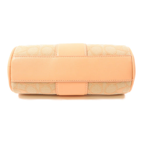 COACH SHW Barrel Handbag Canvas Leather