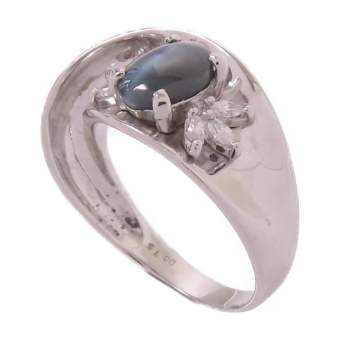 Fine Jewelry 1.457ct Cat Eye 0.15ct Diamond Ring US#6.75 PT900 Platinum
