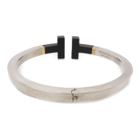 TIFFANY&CO T Bracelet Bangle Accessories 18KYG Ceramic 925 Sterling Silver