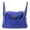 HERMES PHW Lindy 26 2way Shoulder Hand Bag Clemence Leather Bleu Electrique Blue