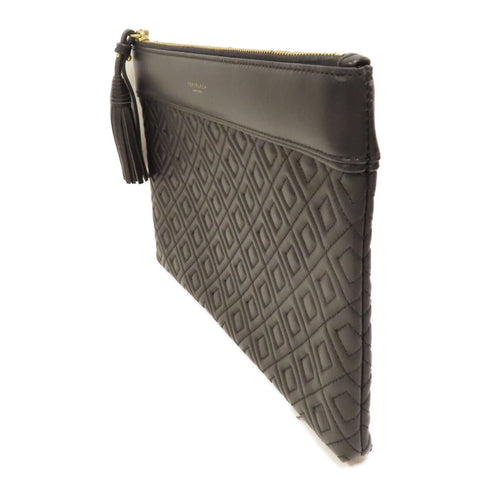 Tory Burch GHW Pouch Calfskin Leather Black