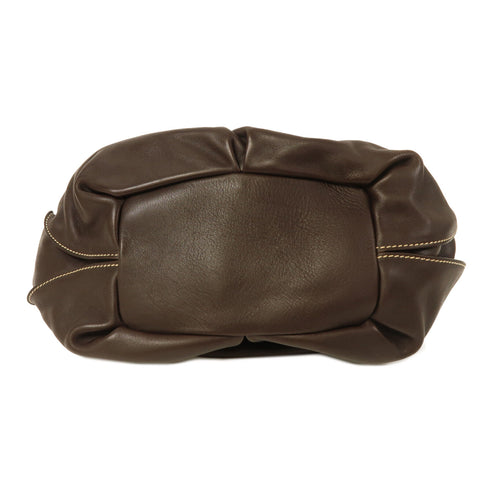 CELINE SHW Shoulder Bag Calfskin Leather Brown