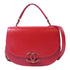 CHANEL Quilted CC GHW 2 Way Chain Shoulder Bag Calfskin Leather Red