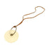 HERMES Pendentif EN Cristal Necklace Barenia Leather Fauve