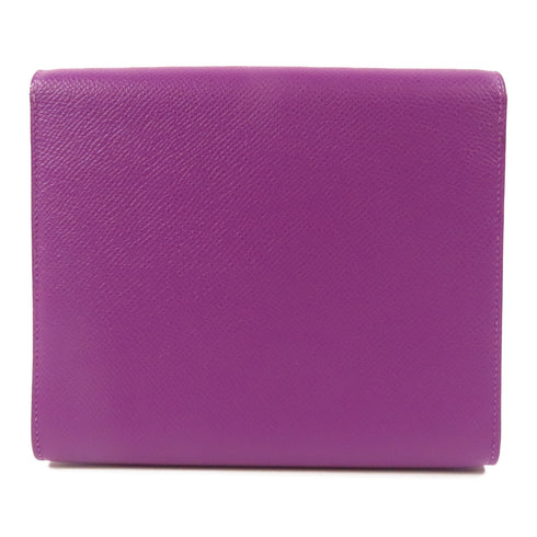 HERMES GHW Clic 16 Shoulder Bag Epsom Leather Anemone Purple