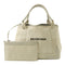 BALENCIAGA Navy Cabas Tote Bag Shoulder Handbag 339933 Canvas White