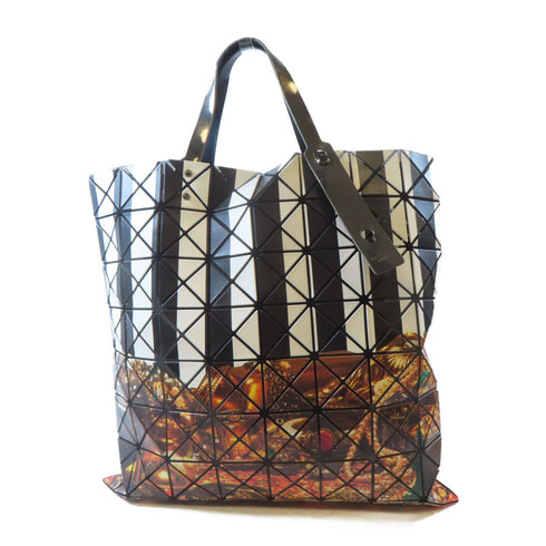 BAO BAO ISSEY MIYAKE Tote Bag Shoulder Handbag PVC White Black Brown