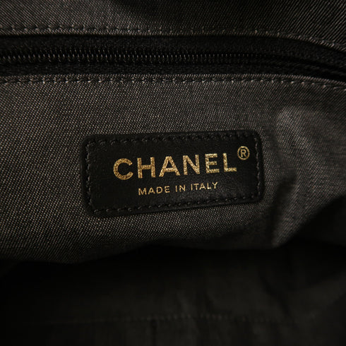 CHANEL CC SHW Deauville Tote 2 Way Shoulder Bag Handbag Straw Black